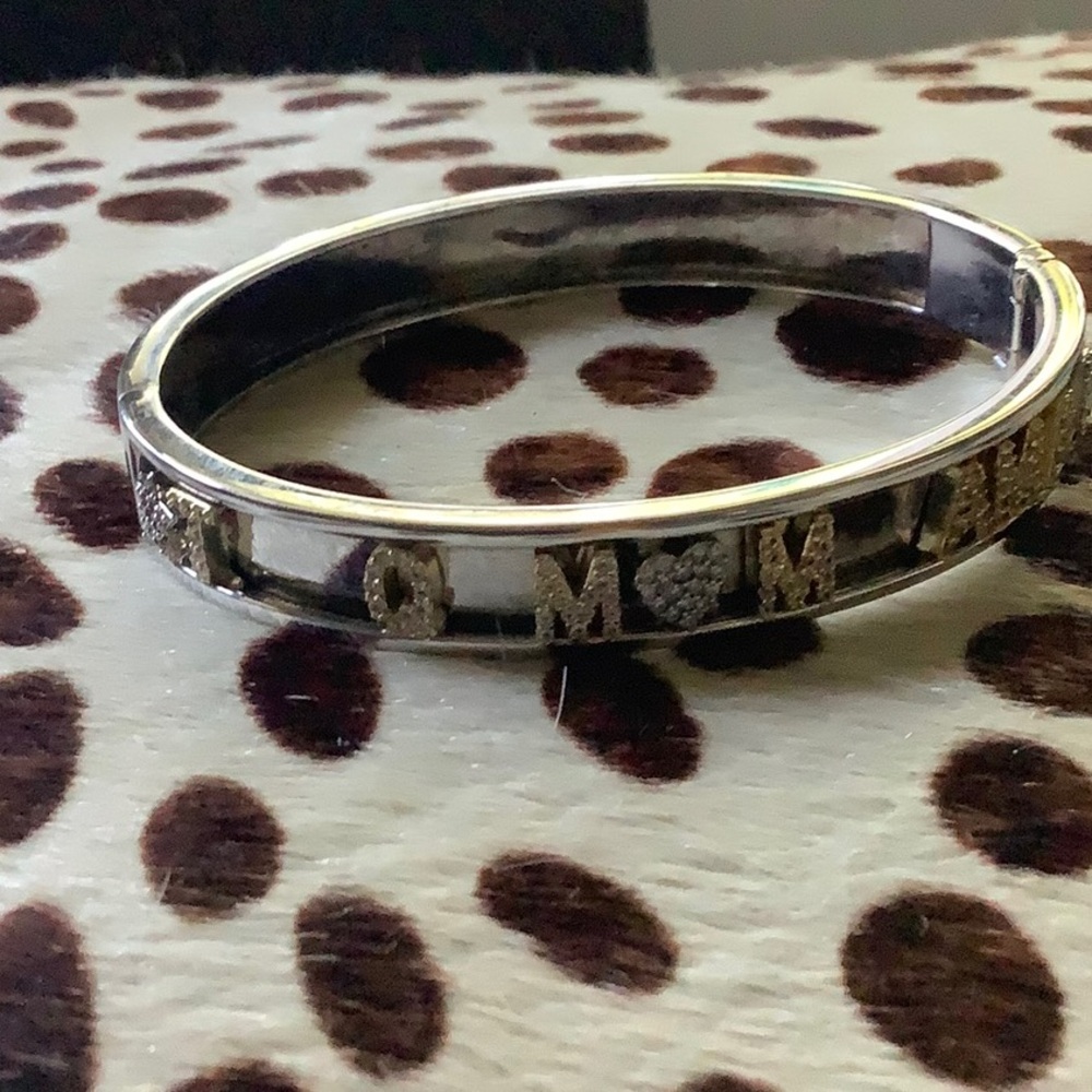 Silver  MOM Bangle Bracelet
